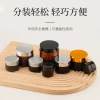Wholesale tea-colored glass cream bottles, 50g empty skin care cream bottles, 100g thickened cosmetic bottles details Picture